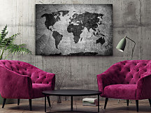 Obraz Mapa sveta čiernobiela 1387